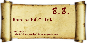 Barcza Bálint névjegykártya