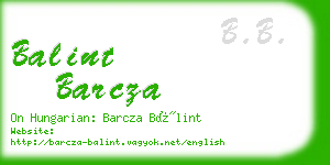 balint barcza business card